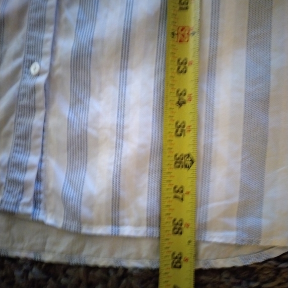 Caffe Marrakesh Sleeveless Tensile Stripe Shirt Dress, Large, White/light Blue - Picture 8 of 11